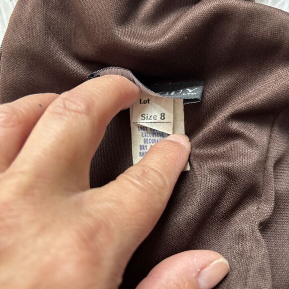 Vintage 90s Velvet Cocktail Dress Size 8 Gatsby Flapper Beaded Fringe Hem party - Picture 7 of 7